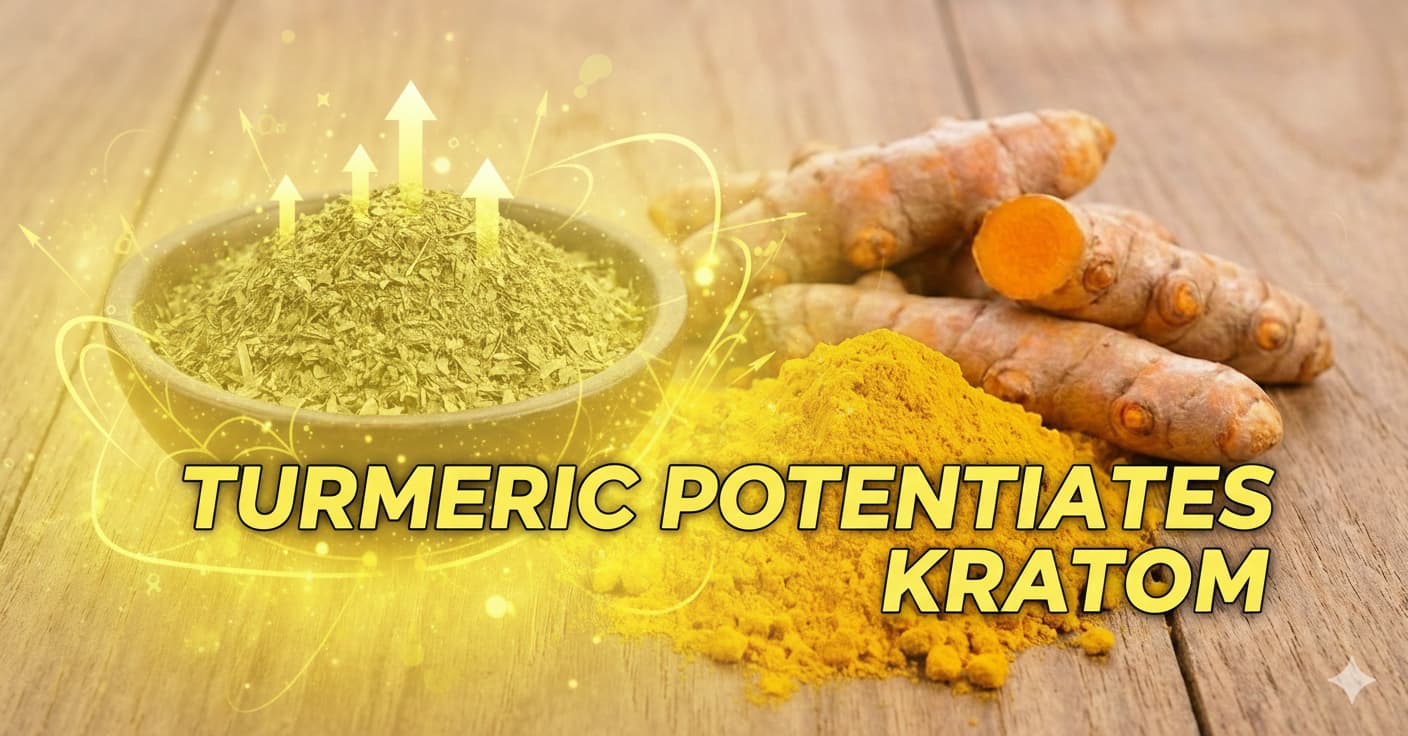 Measuring spoons with turmeric powder and black pepper for kratom potentiation stack